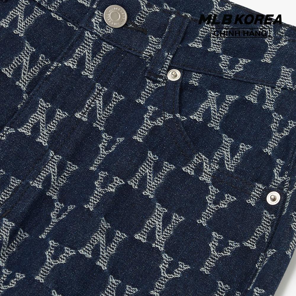 MLB - Quần jeans nữ Classic Monogram Stripe Jacquard 3FDPM0424