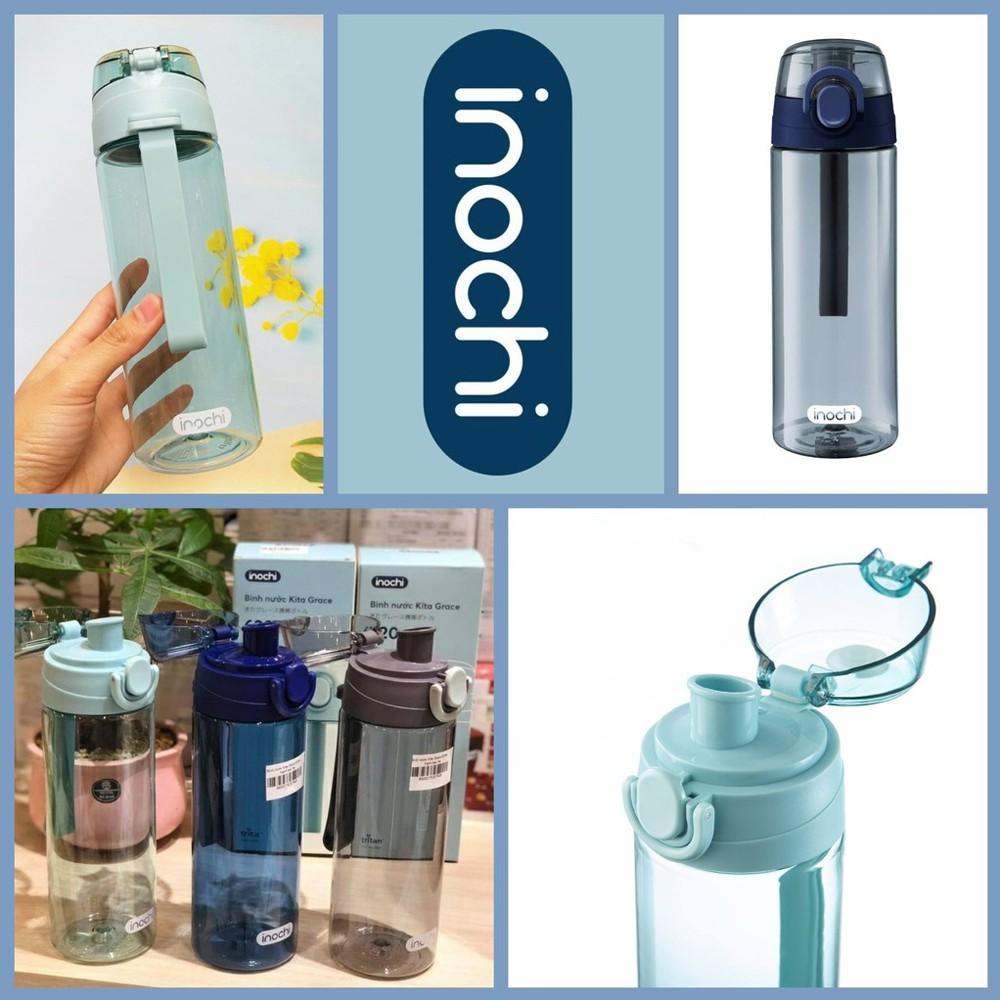 Bình nước nhựa - thể thao sport tập gym Kita Grace chất liệu nhựa nguyên sinh kháng khuẩn Ag+ 620ml BIN620