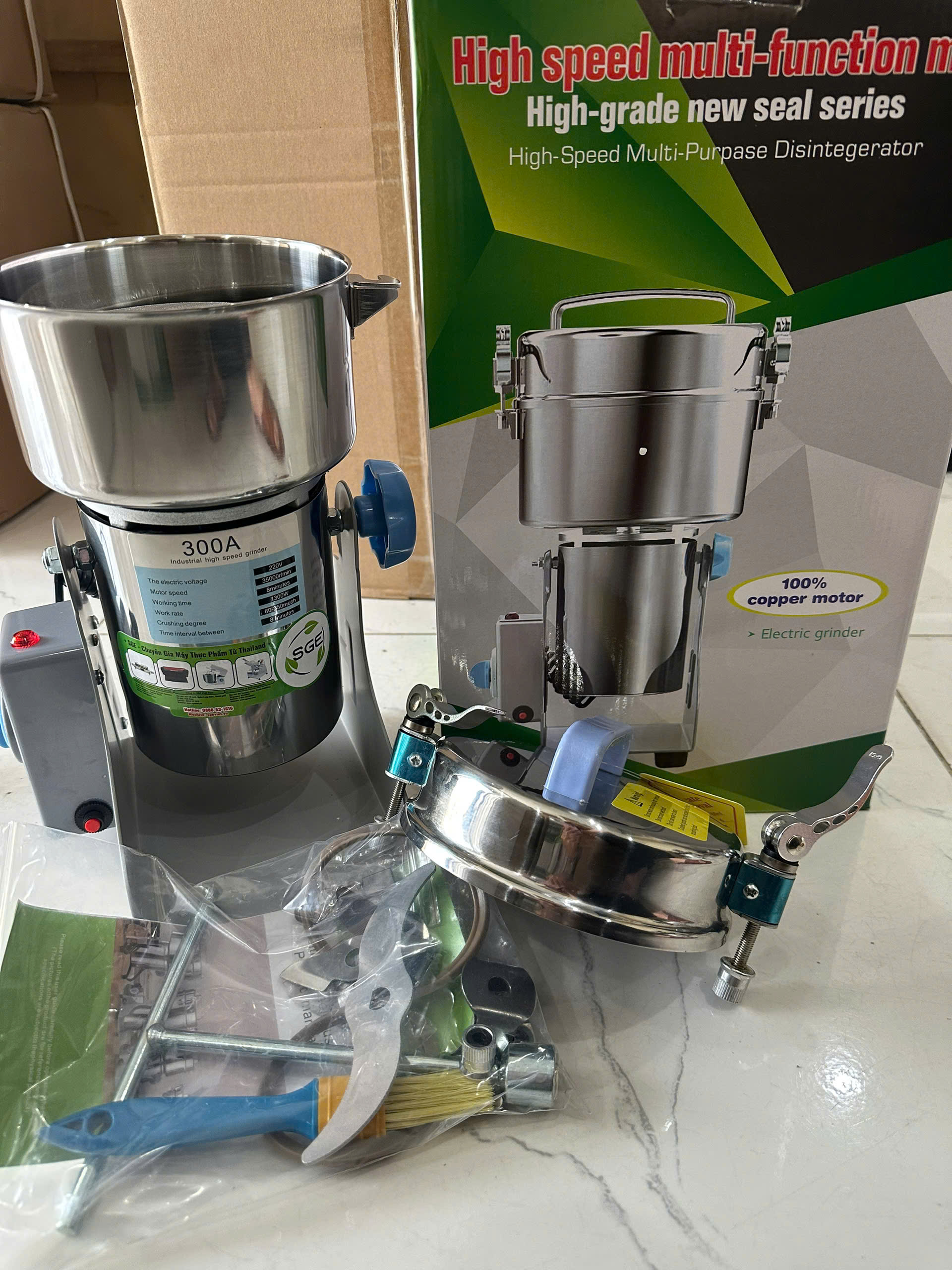 Máy xay bột mịn PG300. Xay liên tục mạnh mẽ hàng đầu Việt Nam. Hàng chính hãng Thái Lan chất lượng cao.
