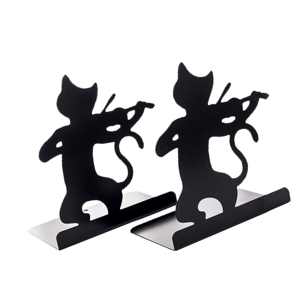 1 Pair Cute Metal Non-Skid Various Patterns Bookends for Playroom, Library, Dorm Room 6.3x4x6.7inch