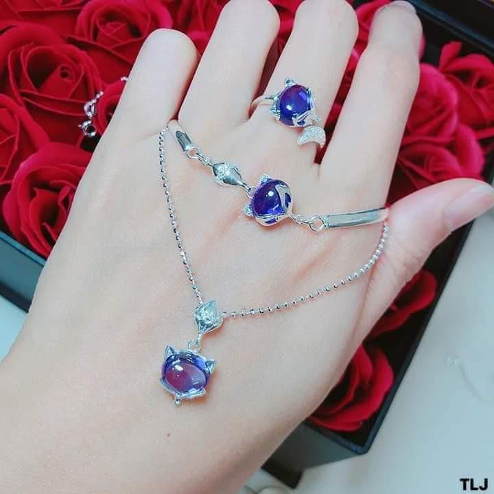 BỘ TRANG SỨC BẠC TA - BỘ HỒ LY 3 MÓN ĐẸP -