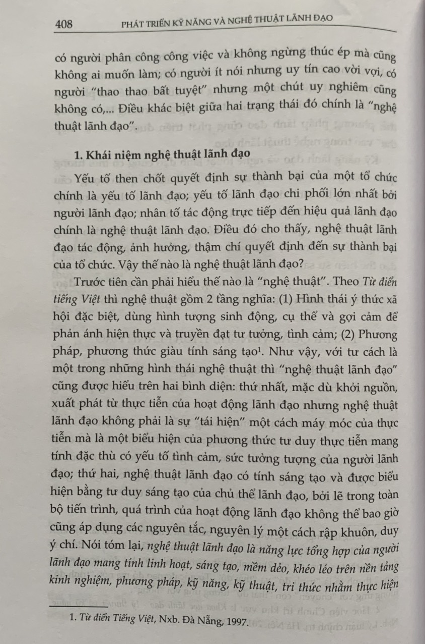 Phát triển kỹ năng và nghệ thuật lãnh đạo