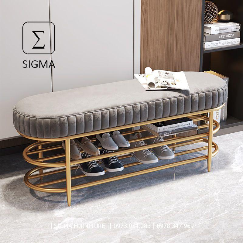 Nội thất SIGMA - Ghế kết hợp Tủ giày Phong cách BẮC ÂU _ Khung Thép sơn tĩnh điện bọc đệm nỉ cao cấp