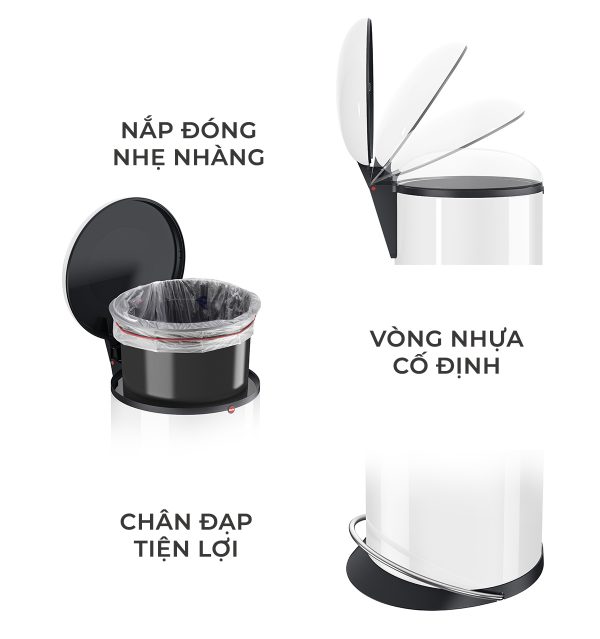 Thùng rác Hailo Harmony M 12L - Sản xuất tại Đức - Hàng chính hãng