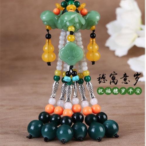 Khánh treo xe phong thủy trang trí gương chiếu hậu ô tô, xe hơi