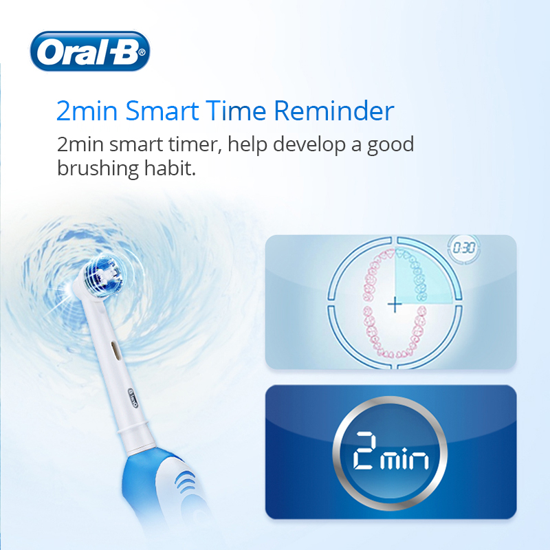 Bàn chải đánh răng điện Oral B DB4510 Bàn chải đánh răng trắng 100% không thấm nước có hẹn giờ