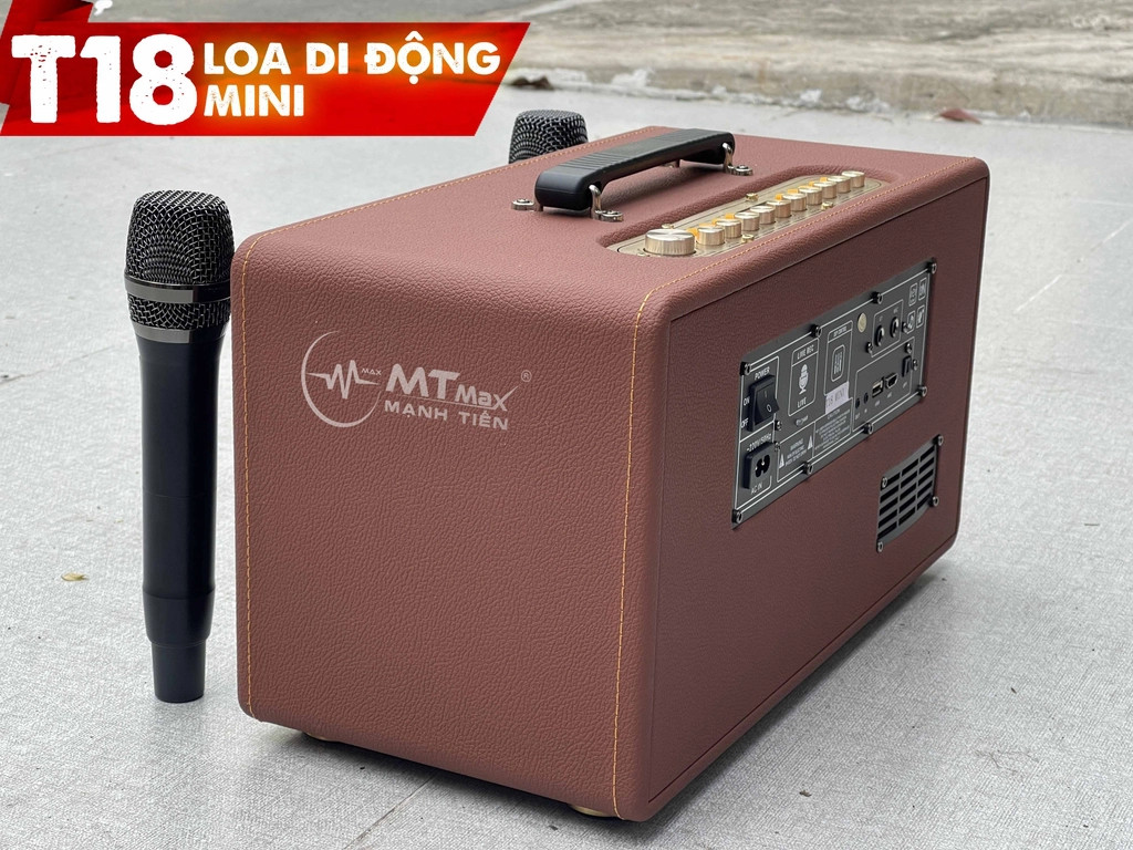 Loa karaoke xách tay SGMAX T18 mini di động nhỏ gọn âm thanh hay Loa có công suất 120W với 2 bass 12 rất uy lực kèm 1 trung 1 treble