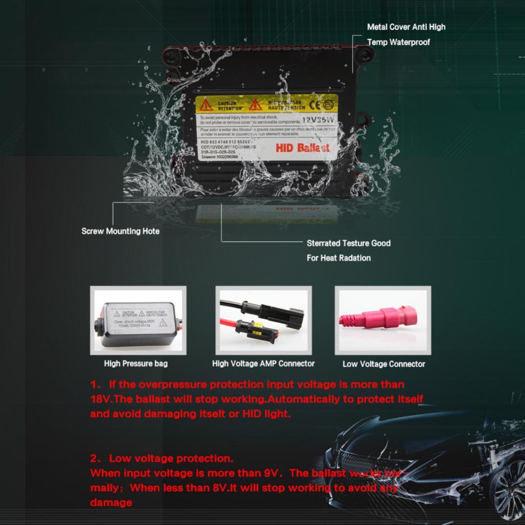 12V 35W Universal Xenon HID Replace Conversion Kit DC Ballast Waterproof