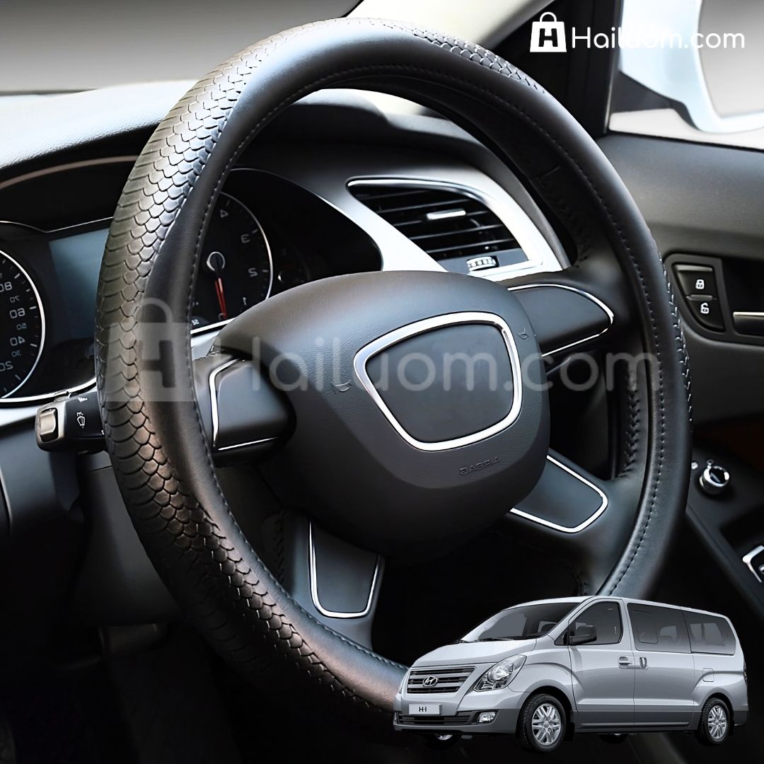 Bọc Vô Lăng ô tô cho HYUNDAI GRAND STAREX Da Thật Họa Tiết Da Rắn Cao Cấp