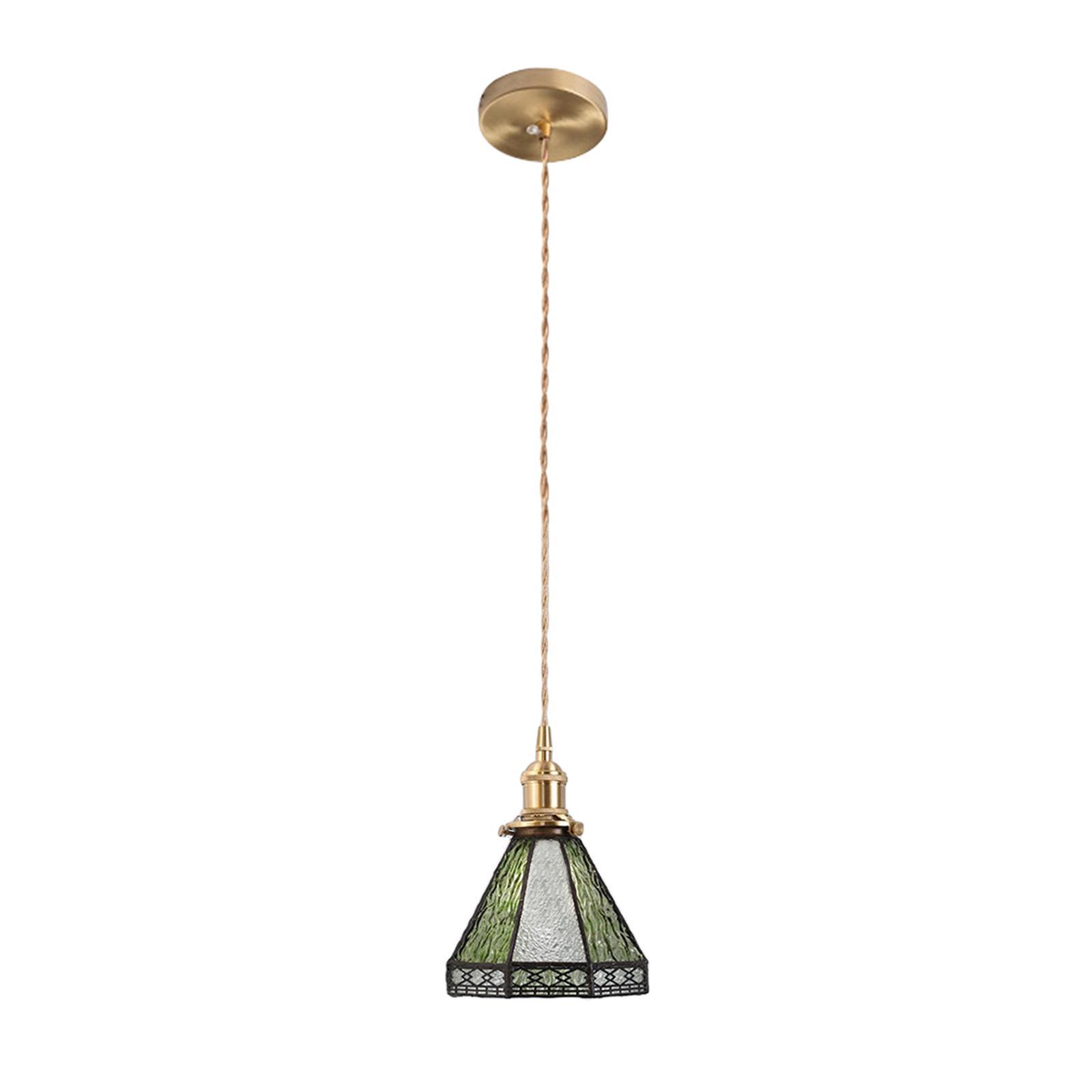 Boho Pendant Light Glass Shade Hanging Chain Ceiling Lights Decorative Pendant Lighting for Kitchen Island Indoor Porch Stairway Living Room
