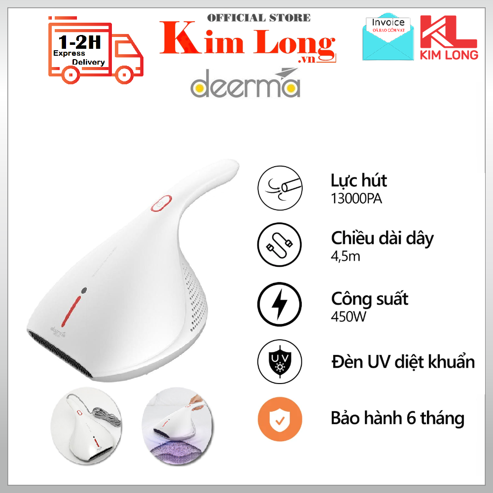 Máy hút bụi Deerma CM800 hút đệm giường, chăn nệm diệt khuẩn bằng tia UV - Hàng Chính Hãng