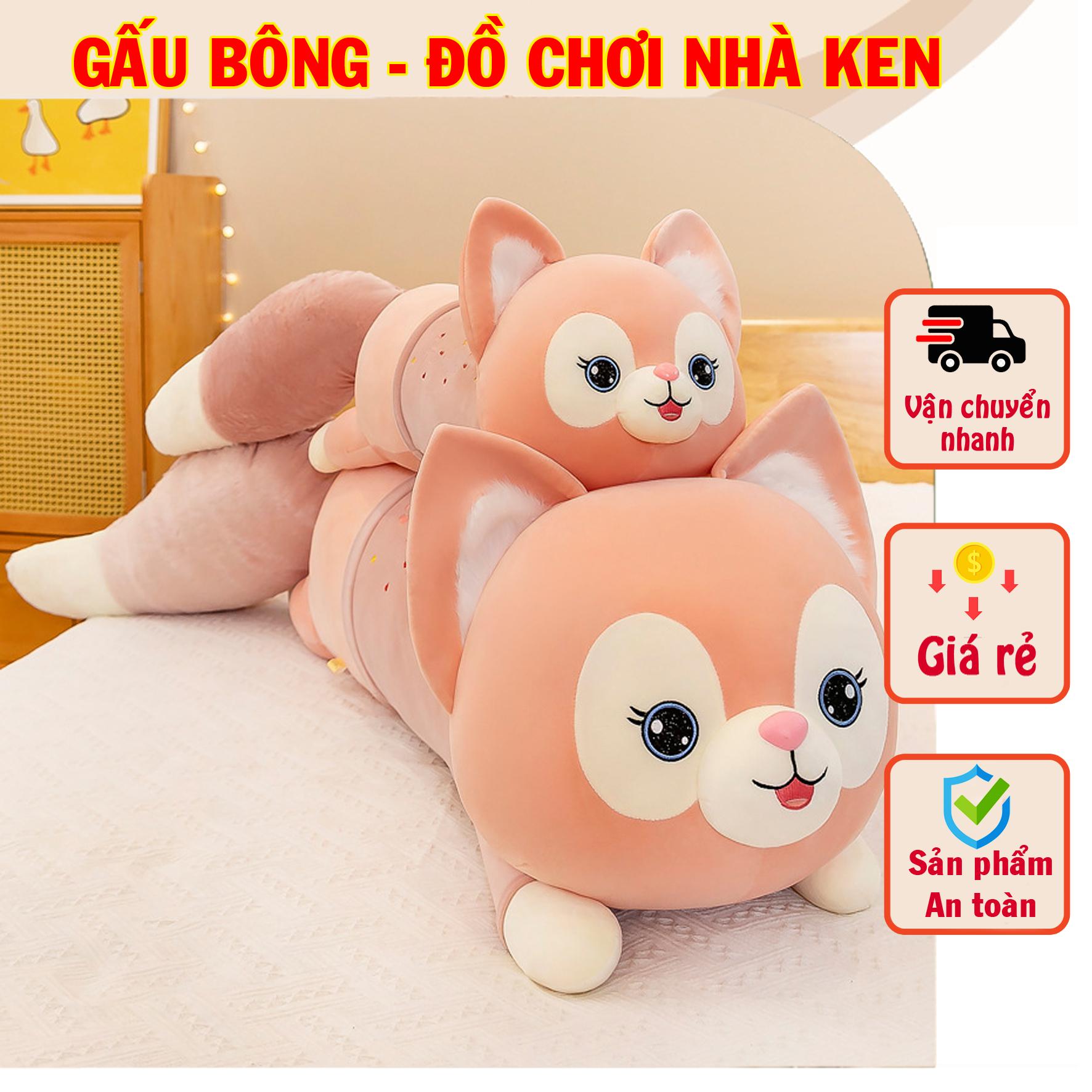 Thú Bông Cáo Đuôi Dài, Gấu Bông Hồ Ly Đuôi Chồn Dễ Thương Size 1M4