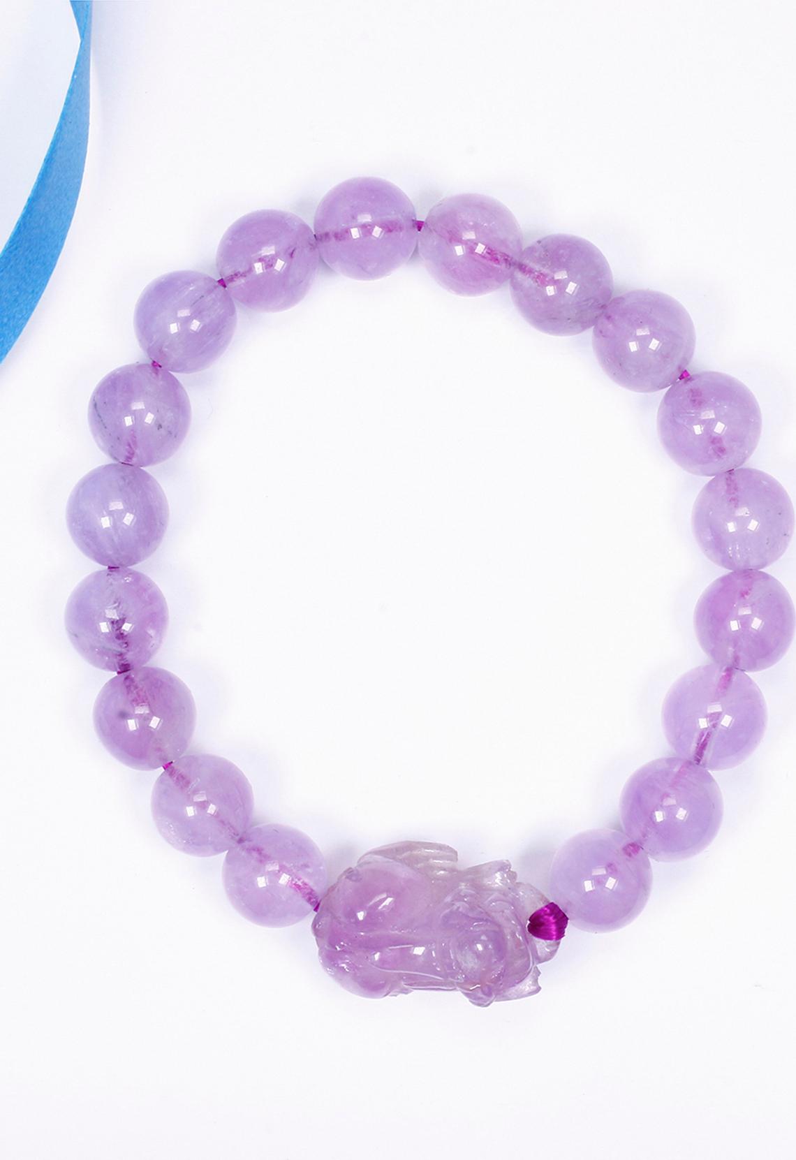Vòng tay đá thach anh tím ngọc mix tỳ hưu mệnh hỏa, thổ - Ngọc Quý Gemstones