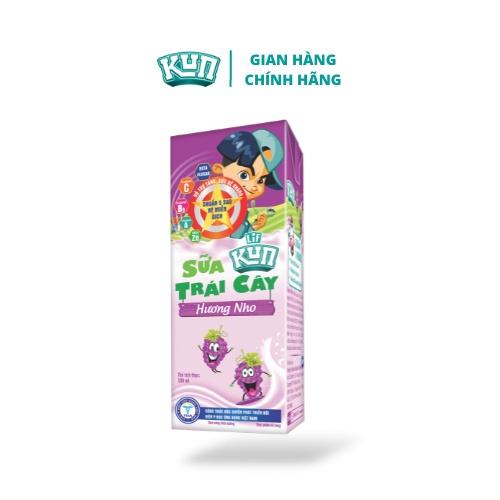 Kun sữa trái cây hương nho thùng 48 hộp x 180ml