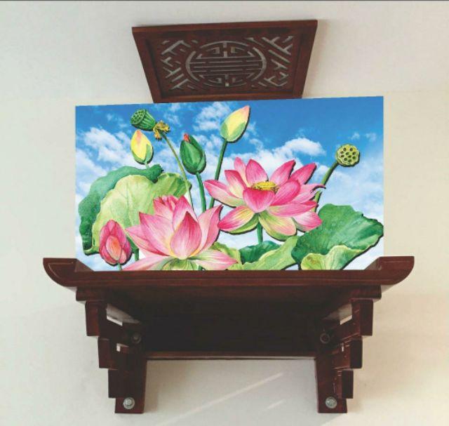 Tranh dán Decal hoa sen thanh tĩnh cao cấp