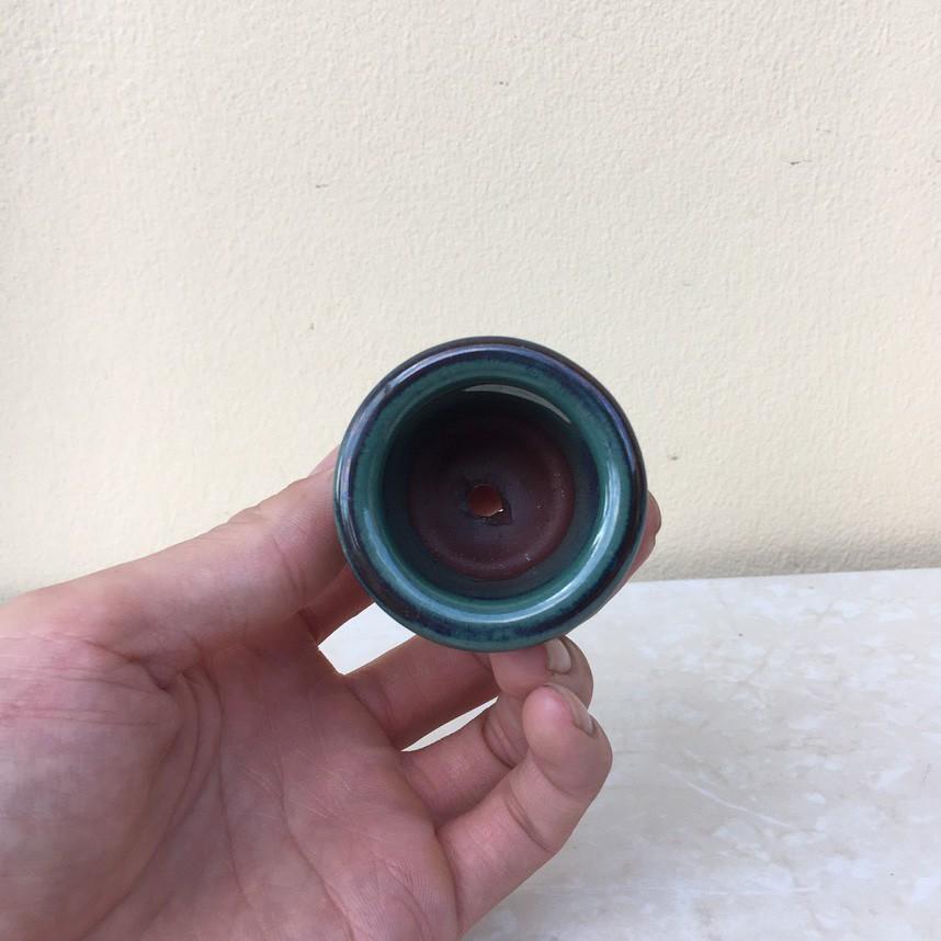 Chậu bonsai Tròn loe siêu mini men hỏa biến gốm Bát tràng 1 size BM-58