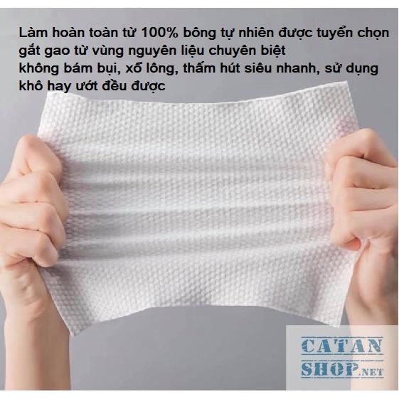 Khăn lau mặt khô dùng 1 lần bằng cotton cao cấp tự nhiên,cuộn khăn mặt khô tẩy trang đa năng túi trái đào xinh xắn
