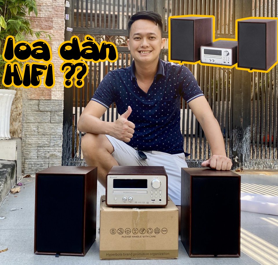 Loa dàn nghe nhạc có amply MTMAX HY2022 mini sang trọng âm thanh HIFI bass 16cm có bluetooth ổ đĩa CD đài AM FM siêu hay hàng chính hãng