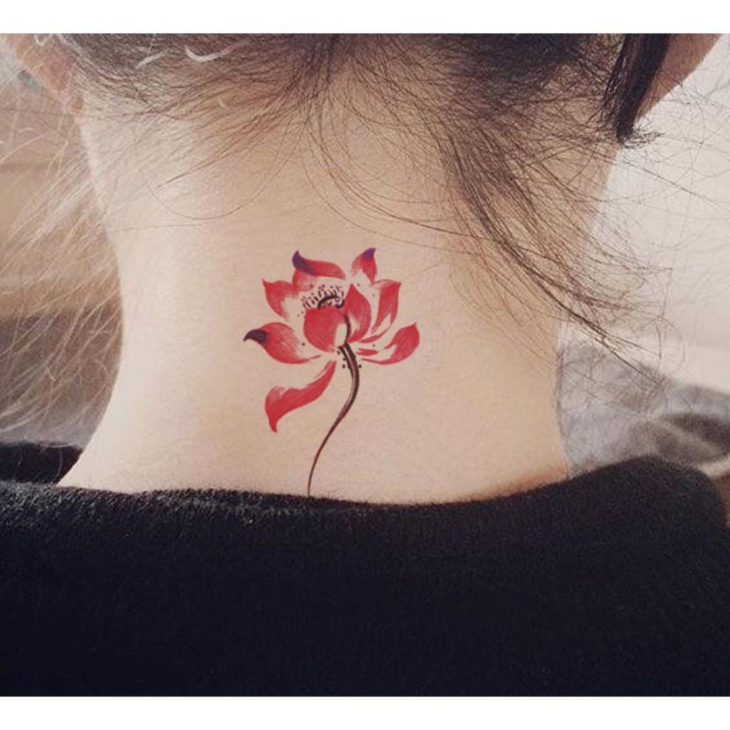 Hình xăm dán cao cấp 10x6cm hoa bỉ ngạn một bông RC-132