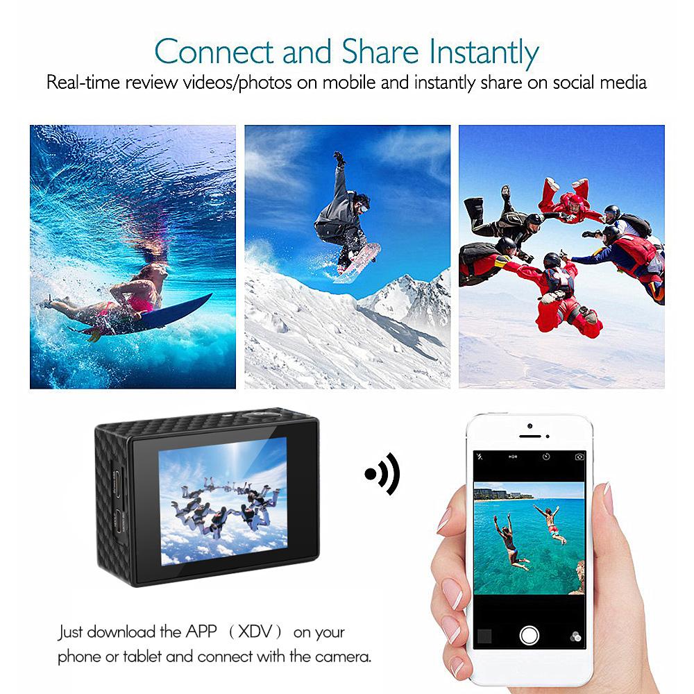 Camera thể thao 24MP di động 4K/60fps Camera máy quay DV với màn hình hiển thị LCD 2 inch 2.4g điều khiển điều khiển từ xa không dây
