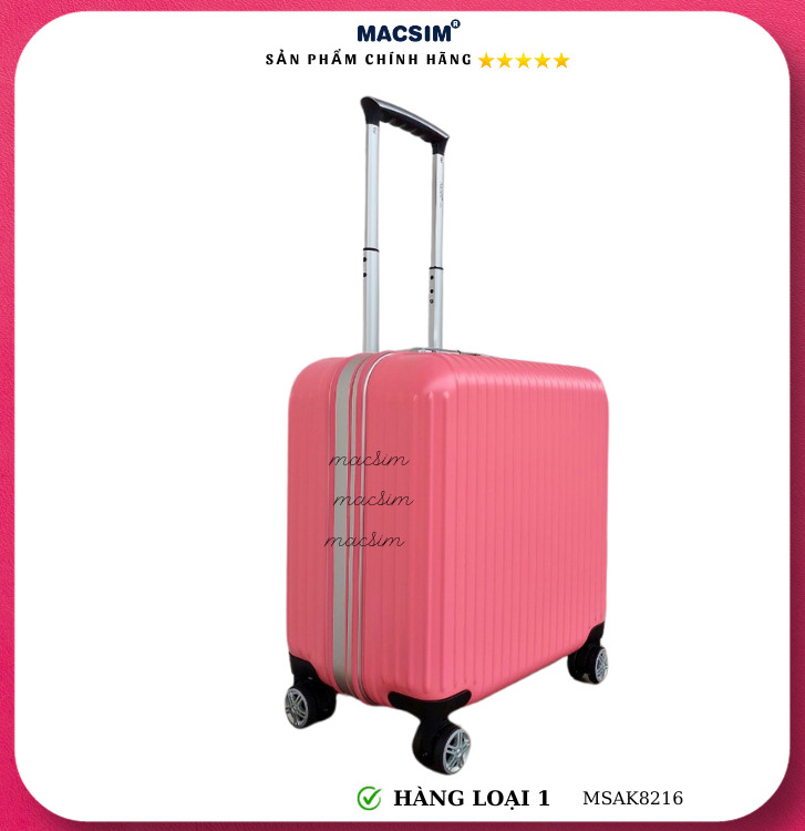 Vali cao cấp Macsim Aksen hàng loại 1 MSAK8216 cỡ 17 inch màu hồng