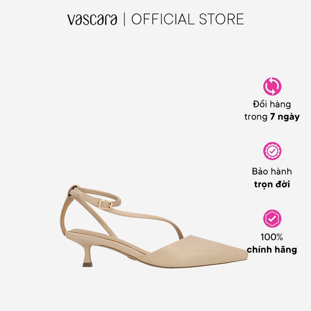 Vascara Giày Bít Mũi Nhọn Ankle Strap Quai Chéo - BMN 0553