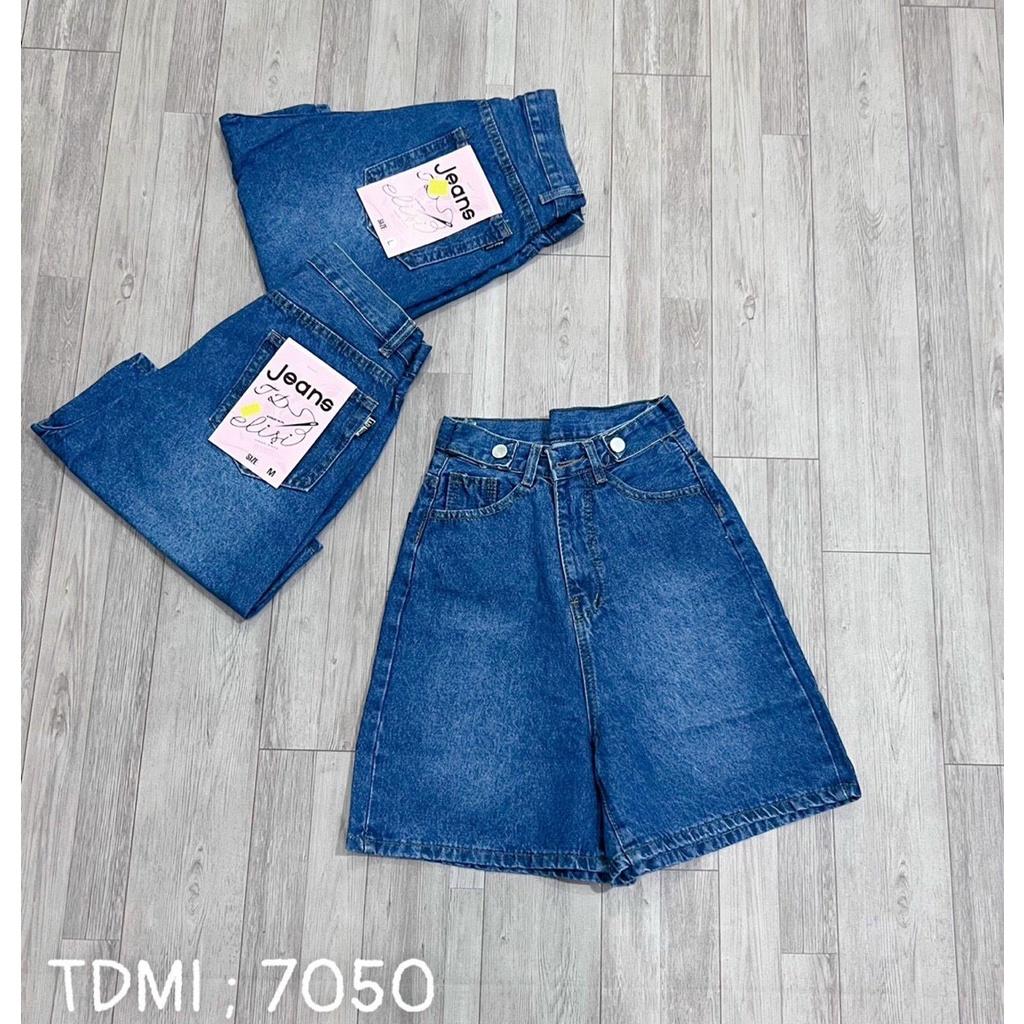 Quần Short Jean Ngố Nữ Ống Rộng 2 Back Lưng Cao Chất Bò Phong Cách Ulzzang Hàn Quốc 4 Màu - 441