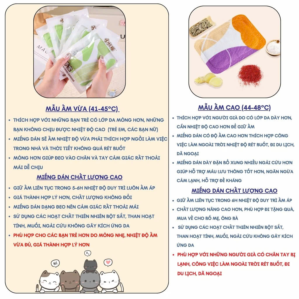 COMBO 2 Gói Gồm 4 Miếng Dán Giữ Nhiệt Bàn Chân Bàn Tay Dán Nóng Ủ Ấm Chân Ấm Áp Cả Ngày Văn Phòng Du Lịch Dã Ngoại Phượt