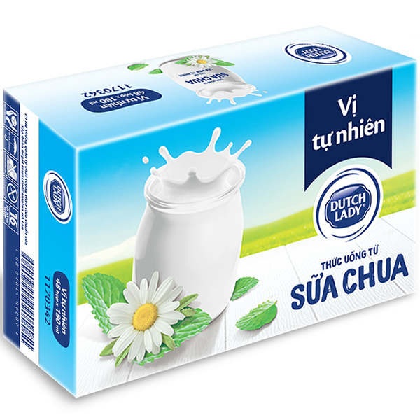 Thùng Sữa Chua Uống Lên Men Tự Nhiên Dutch Lady Vị Tự Nhiên