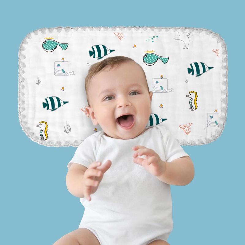 [Einmilk.ân ninh] Gối khăn xô cotton 8 lớp cho bé sơ sinh chỉ cao 0cm 100% cotton