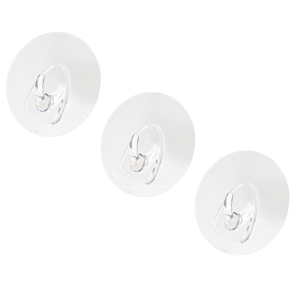3x Self Adhesive Utility Hooks Wall Hook Traceless Sticky Clothes Towel Hanger, Clear
