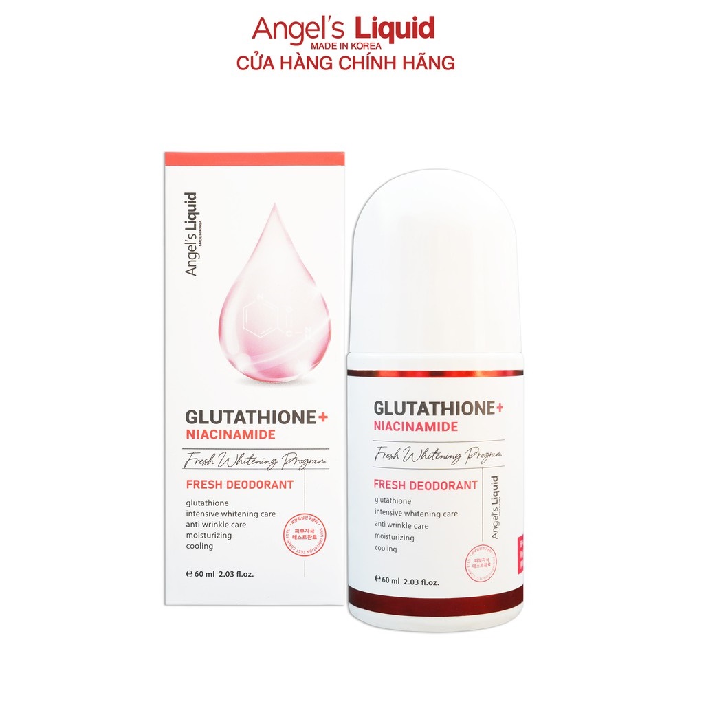 Lăn Nách Mờ Thâm, Dưỡng Trắng Da Angel's Liquid Glutathione Plus Niacinamide Fresh Deodorant 60ml