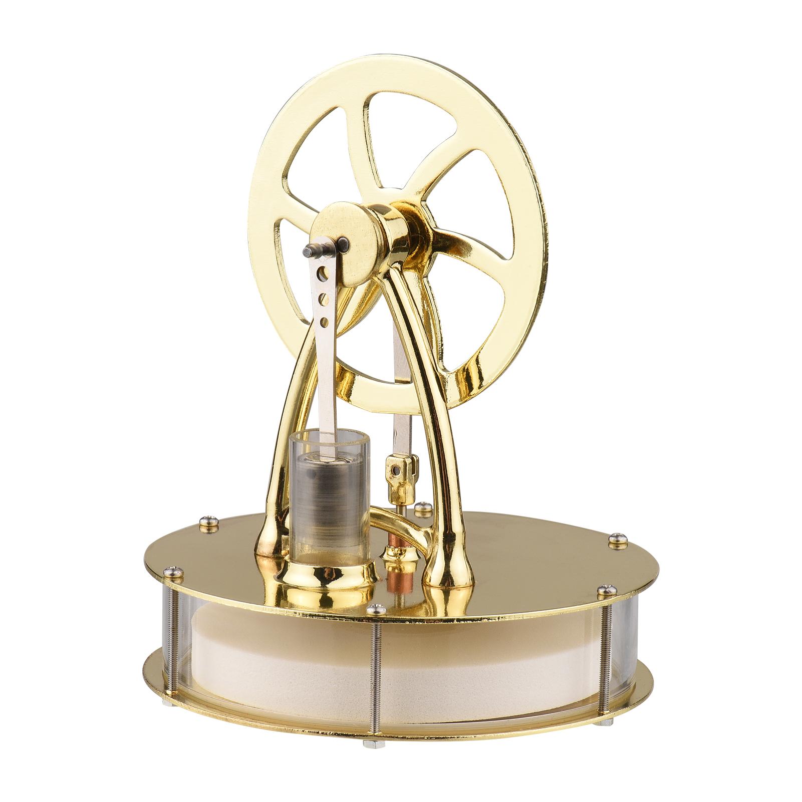 Low Temperature Stirling Engine Assembled Electricity Generator Heat Experiment Physical Model with Flywheel Design