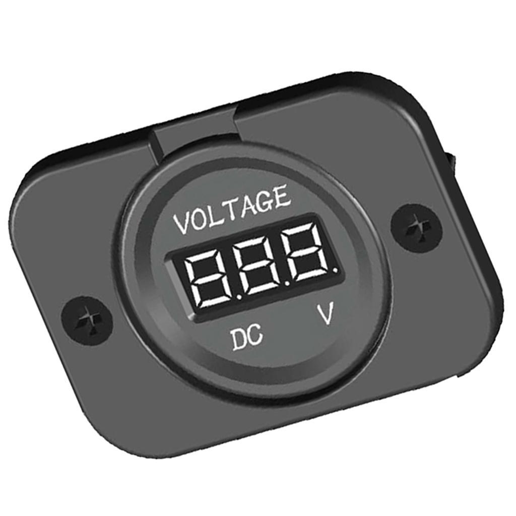 Rear Panel Digital LED Display Voltmeter Auto Gauge 12V-24V Voltage Tester Volt Monitor Meter/1PACK BLACK