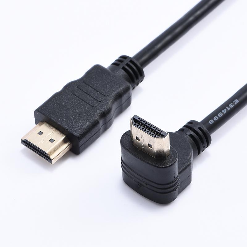 Ngắn 90 độ Trái phải LÊN Góc xuống Cáp tương thích HDMI Đôi Đường dây HDTV Đực sang Đực M/M HD-cáp Dây 0,5m