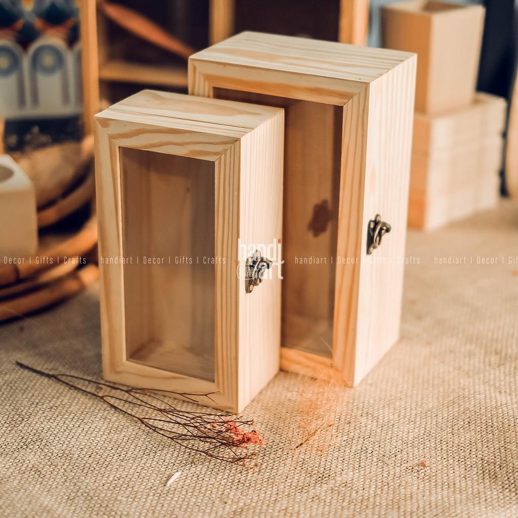 Bộ 2 Hộp gỗ nắp kính - Hộp gỗ đựng sản phẩm - wooden box glass