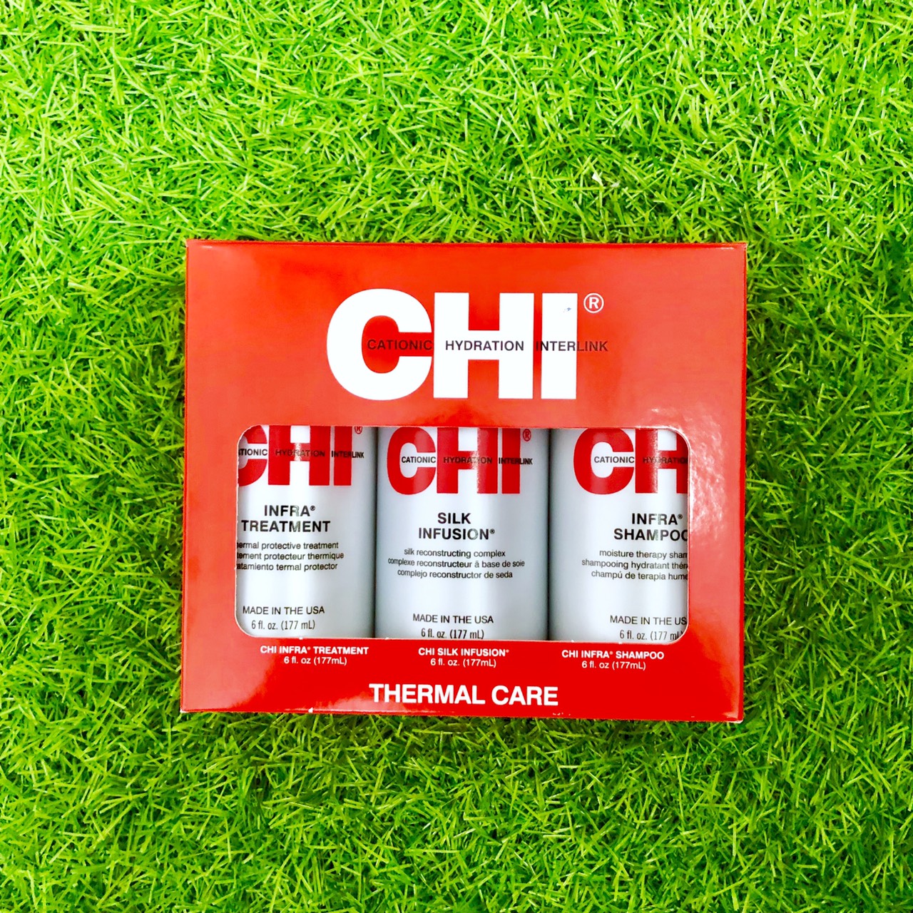 Bộ Kit dầu gội xả tinh dầu CHI Infusion oil Infra shampoo &amp; Conditioner dưỡng tóc siêu mượt Mỹ 177ml x 3