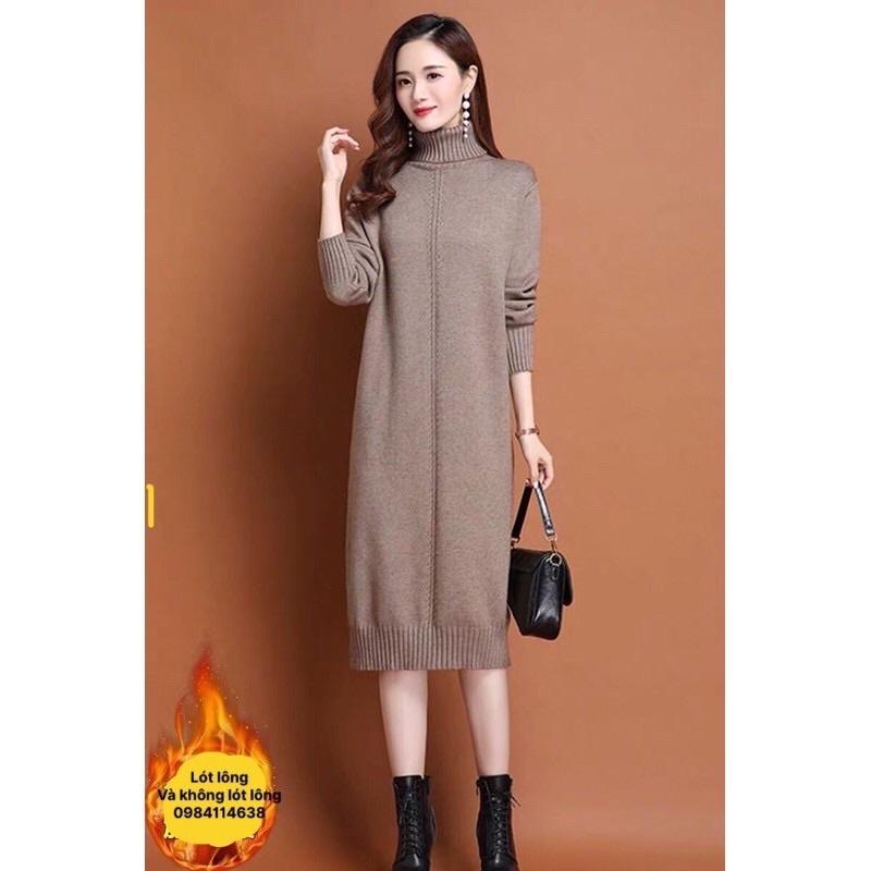Váy len dài suông Cao Cấp Có lót lông
