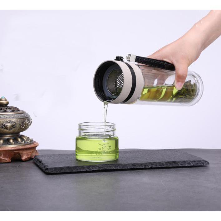 Bình giữ nhiệt 2 lớp thủy tinh cao cấp Luxury Travel Bottles - Skylife