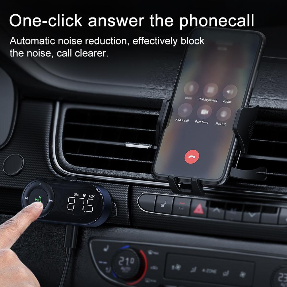 Car FM Transmitter Convenient Auto BT Audio Receiver Portable Car Driving Handsfree Call Accessory
