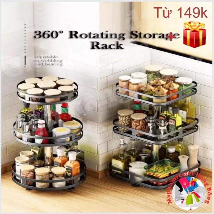 Kệ THÉP đen, kệ đen tròn/vuông xoay 360*cao cấp 2 tầng, 3 tầng