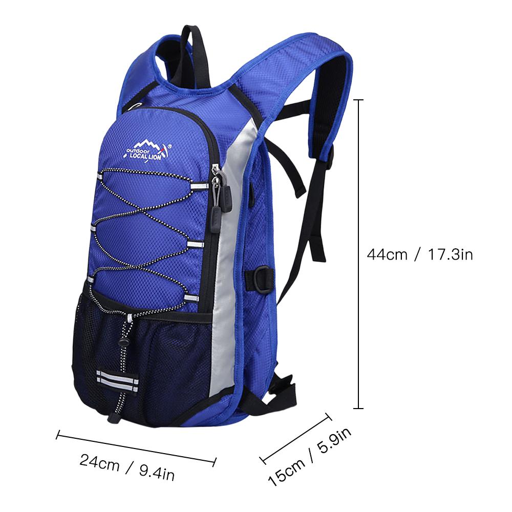 Ba lô thể thao đi xe đạp LOCAL LION, được làm bằng vải polyester chống rách nhẹ và tích hợp đệm lưới thoáng khí ở mặt sau