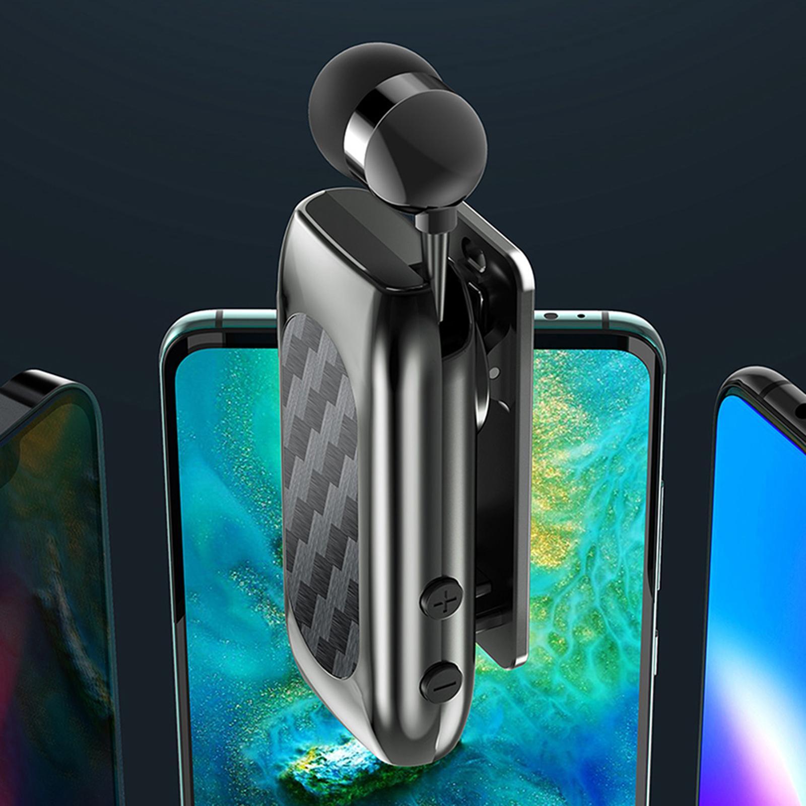 Retractable Bluetooth 5.2 Lavalier Earphone Stereo Clip on Headphones for Office