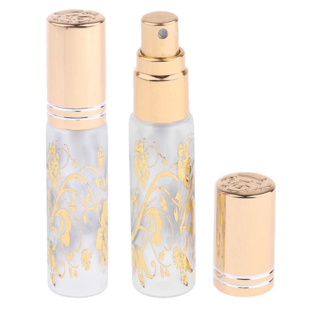 2X 10ml Refill Perfume Spray Bottl Empty Flower Printing Container