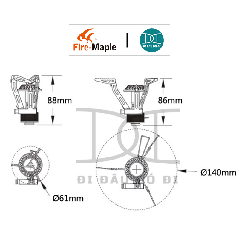 Bếp gas dã ngoại gấp gọn fire maple FMS-102