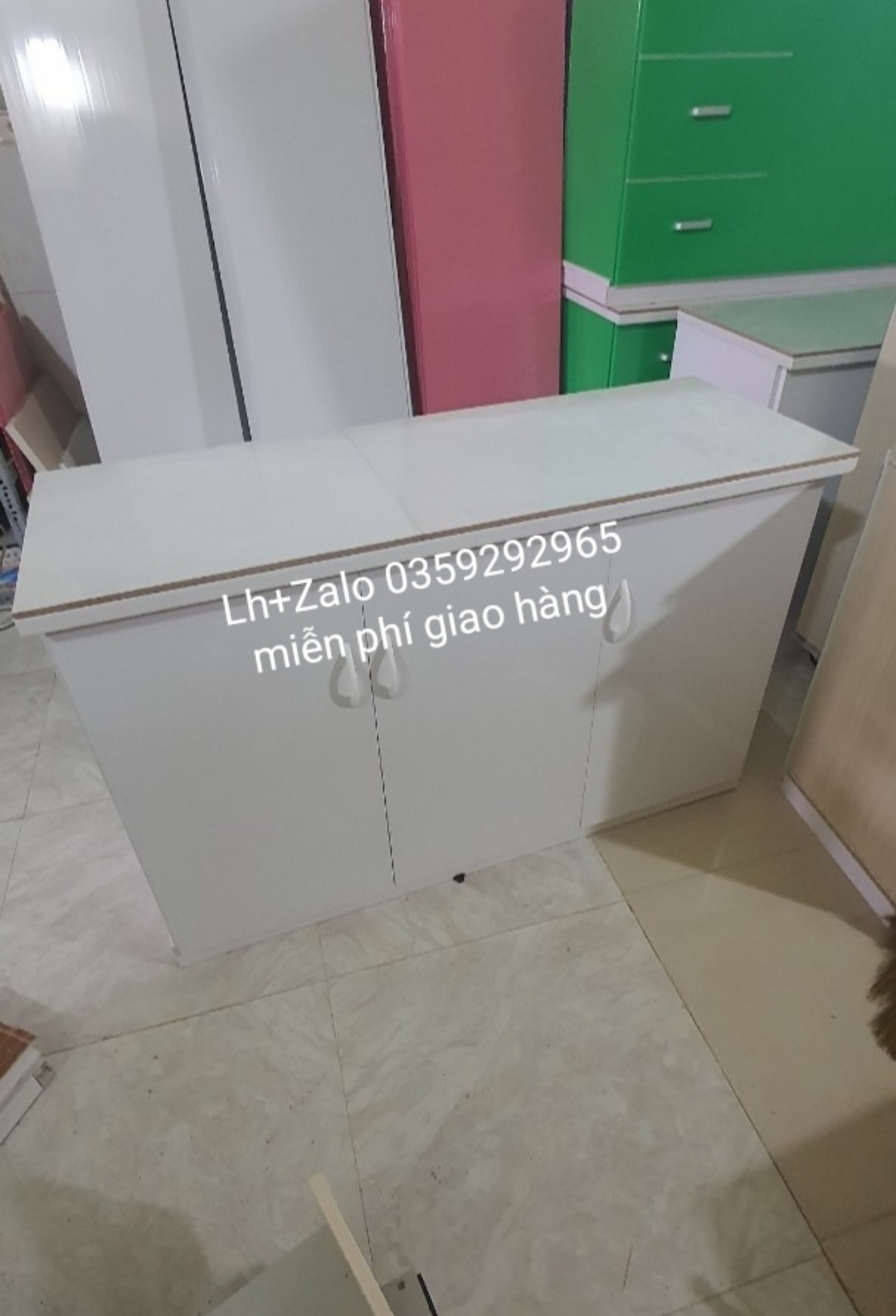 Tủ bếp mini nhựa đài Loan ốp mặt gạch