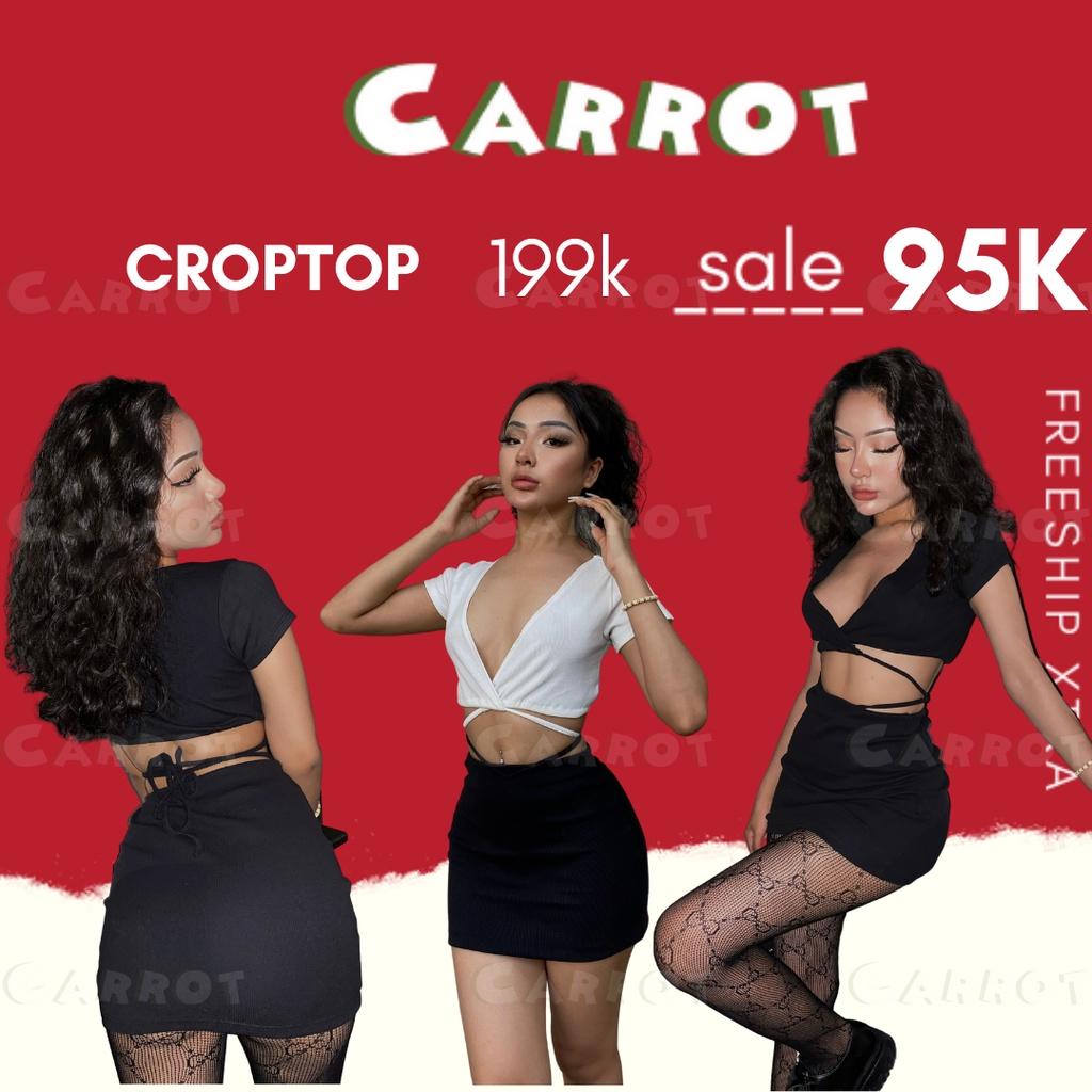 Áo croptop tay ngắn cột dây sexy quyến rũ phong cách thời trang nữ tôn dáng trendy carrotxinhdep