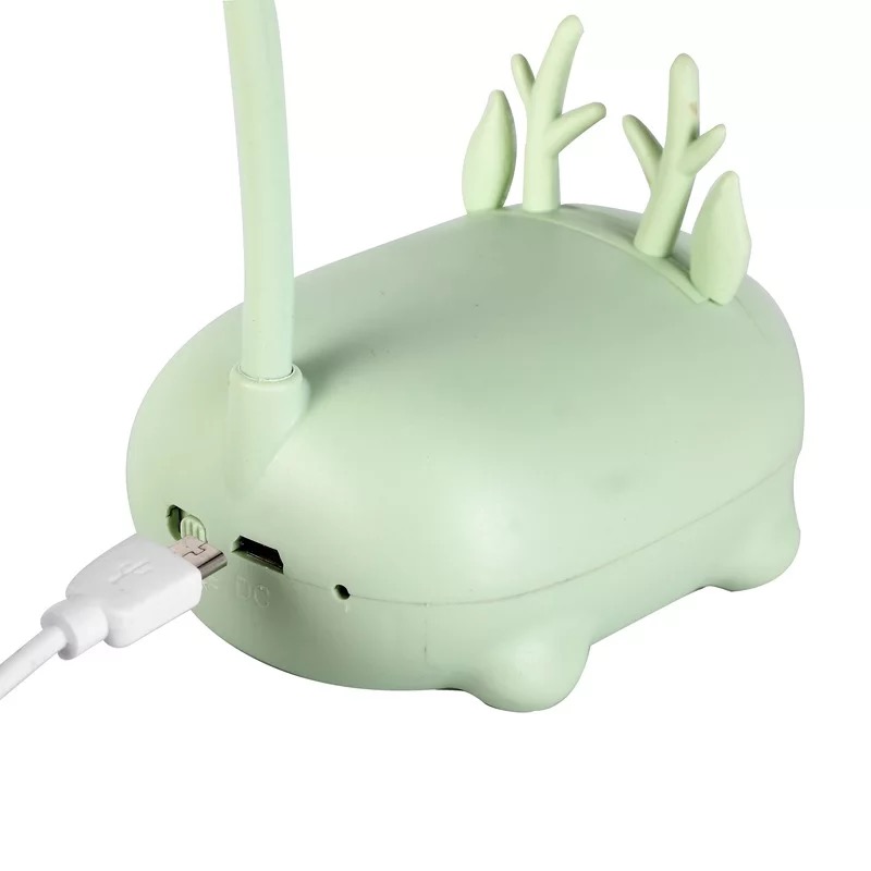 Đèn led để bàn sạc usb hình thú dễ thương - Nai - Trắng
