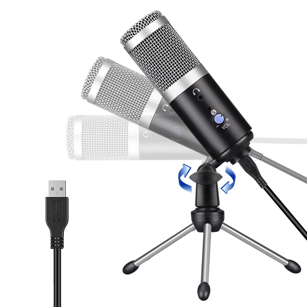 2x USB Condenser Microphone For PC Laptop Desktop Computer Studio Recording