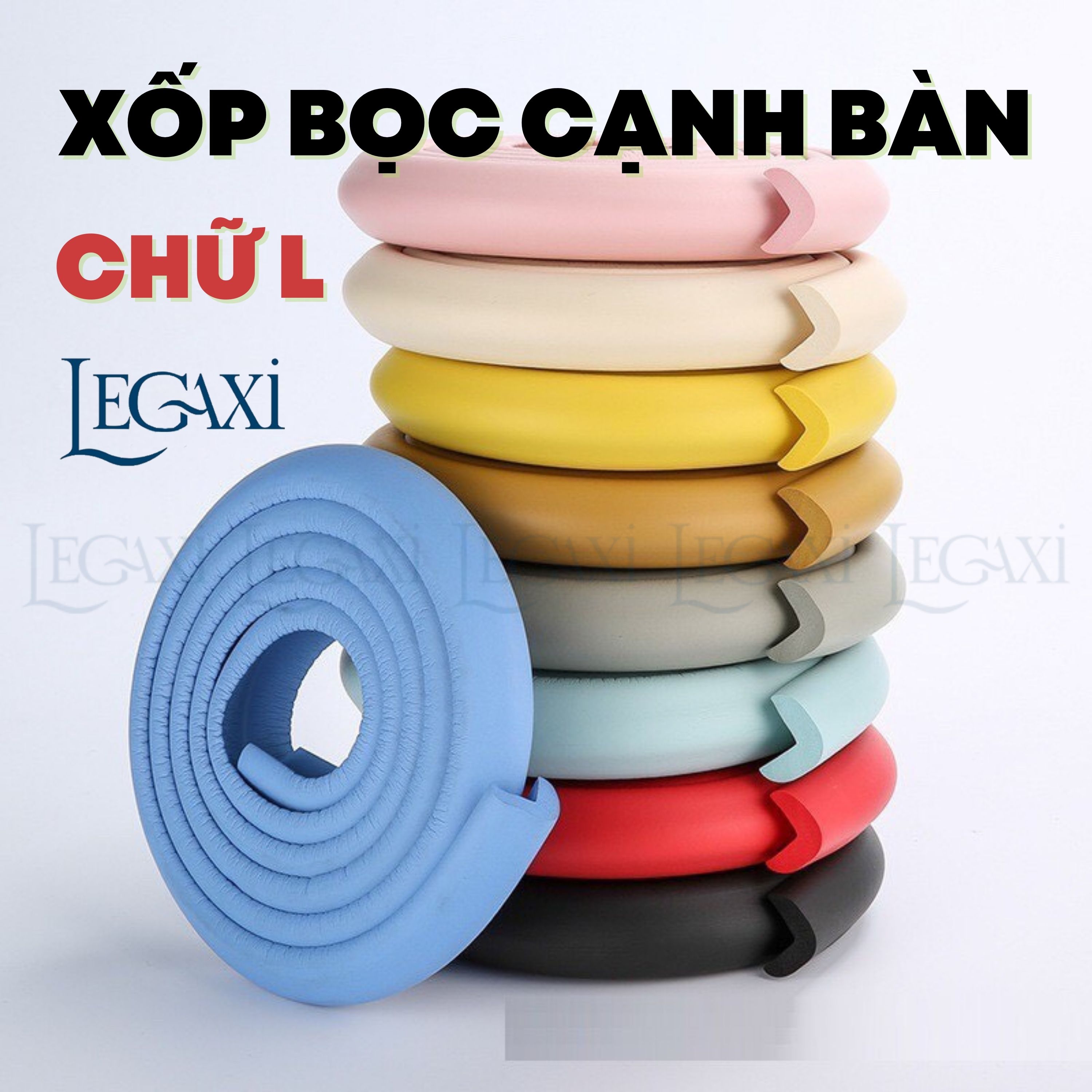 Cuộn xốp bọc cạnh bàn bịt góc chữ L bảo vệ chống sốc chống va chạm êm dày Legaxi